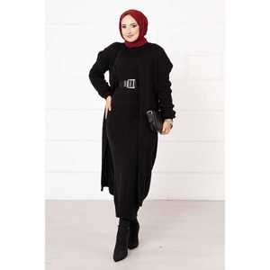 Women's Two-Piece Hair Braided Black Sweater <b>Set</b> - Product Image 3