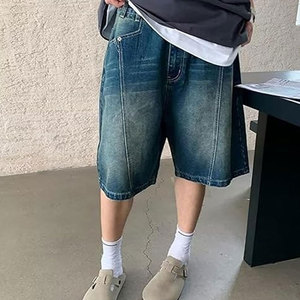 Best Selling Men's High Street Style Hot <b>Sale</b> Light <b>Weight</b> Cotton Oversized Shorts Breathable Loose Fit Solid Pattern <b>for</b> Men - Product Image 2