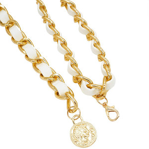 Cổ điển da chuỗi vành đai với dây chuyền vàng chi tiết linh hoạt cho khóa đóng cửa tùy chỉnh chiều dài phong cách giản dị tuyên bố phụ kiện - Product Image 5