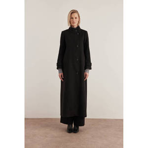 Cappotto Autunnale Nero con Collo alla Coreana e Maniche Staccabili - Product Image 6