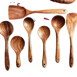 Juego de cucharas y cubiertos de madera sostenible, vajilla reutilizable para bodas y ocasiones especiales de Crescent Crafts - Product Image 3