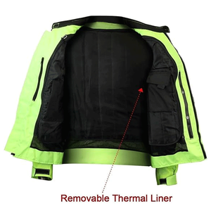 Chaqueta de motocicleta textil y de malla reflectante verde de alta visibilidad para todas las estaciones para hombre, armadura CE y forro extraíble, chaqueta de moto - Product Image 3