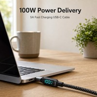 Câble USB-C CableCreation PD 100W avec affichage LED, charge rapide 5A 100W, Power Delivery