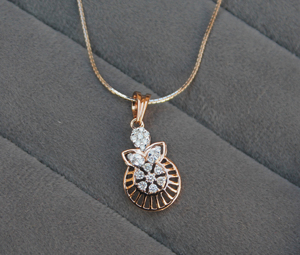 Ensemble de colliers avec pendentif en diamant naturel en or rose 18 carats Certifié IGI Bijoux fins et authentiques Cadeau de fiançailles de mariée élégant - Product Image 6