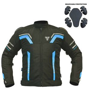 Chaqueta de moto de construcción textil impermeable corta para hombre tiras reflectantes protección blindada a prueba de viento para verano invierno - Product Image 1