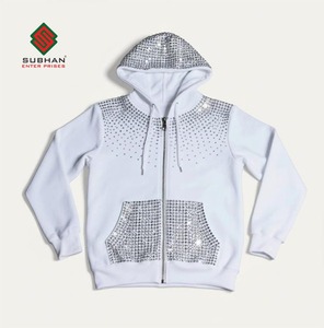 Sweat à capuche zippé en cristal blanc - 100% coton polaire imperméable et à séchage rapide, pull d'hiver pour homme - Product Image 1