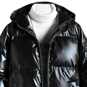 Chaqueta acolchada con cuello levantado de poliéster 100% para hombre, manga larga brillante, estilo de invierno, nueva versión de calle alta - Product Image 2