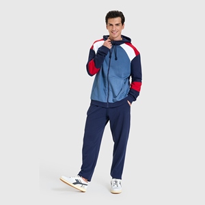 Ensemble de survêtement en molleton de coton personnalisé pour homme, fermeture éclair, motif uni, deux pièces, jogging, respirant, qualité de gros - Product Image 5