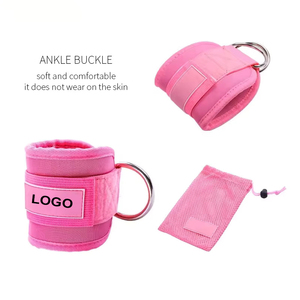Vente chaude, sangles de cheville de haute qualité pour l'entraînement, en matériau PU, sangles de cheville pour la salle de sport avec machines à câbles, logo personnalisé possible - Product Image 2
