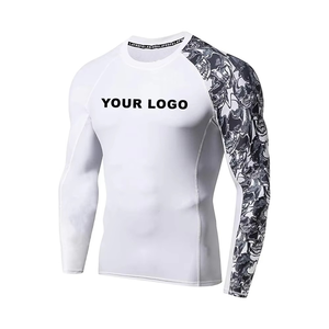 Wholesale Wholesale Custom Sublimation <b>Printed</b> Mma Rash Guard for Men Men's Short Sleeve <b>Surfing</b> t Shirt Rashguard Bjj RashGuard - Product Image 4