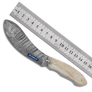 มีดล่าสัตว์ทำด้วยมือเกรดสูงปรับแต่งได้ปลอกหนังวัวมีใบมีดเหล็กดามัสกัส - Product Image 6