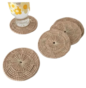 ที่รองแก้วหวายถ้วยชาแบบคลาสสิกที่รองแก้วเครื่องครัวแผ่นรองจานหวายสำหรับร้านอาหารในบ้าน - Product Image 1