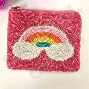 Pochette à monnaie perlée blanche mariée belle pochette à monnaie perlée personnalisée pour les femmes pochette à monnaie à la mode avec - Product Image 2