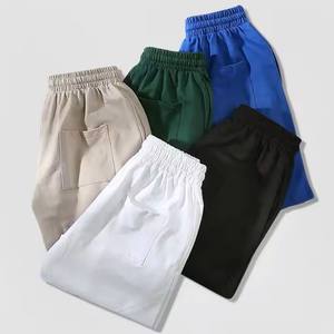 Pantalones Cortos Deportivos de Alta Calidad para Hombre, de Lona de Poliéster/Algodón, Cintura Media, Cierre con Cordón, Secado Rápido, Talla Grande, Lisos, para Gimnasio, Fitness y Entrenamiento - Product Image 5