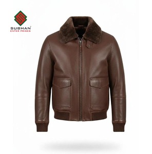 Blouson aviateur en cuir pour homme fait à la main A-2 |   Veste en cuir synthétique |   Veste décontractée d'aviateur vintage |   Vêtements d'extérieur rétro |   Offrez-lui un cadeau - Product Image 1