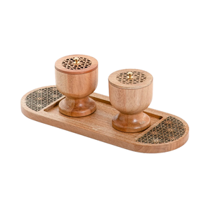 Quemador de incienso árabe para bujoor, madera, mabkhar con arte islámico, decoración del hogar de Vietnam, venta al por mayor - Product Image 3