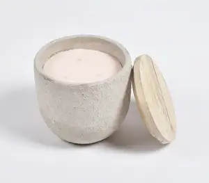 Scented English vanilla wax poured concrete jar candle Manufacturer Wholesaler Customizable Product