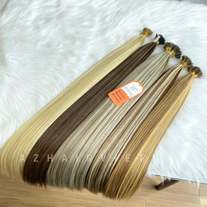Extensiones de cabello humano vietnamita con punta I Bonded de queratina No química sin procesar 8-40 pulgadas de longitud máquina colorida trama Doble - Product Image 4