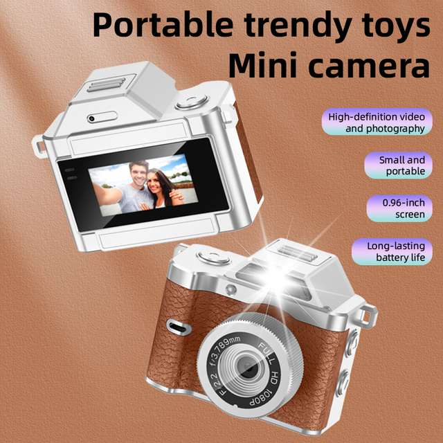 Good Quality LED Fill Light 0.96 Inch IPS Screen Retro Mini Camera Keychain Portable Digital Camera Keychain for Birthday Gift