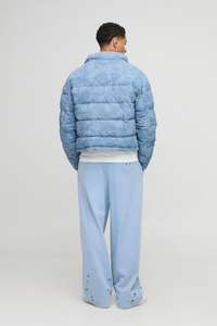 เสื้อแจ็กเก็ตตัวปักเป้าสีฟ้าอ่อนสำหรับผู้ชายเสื้อโค้ทบับเบิลบุผ้าทันสมัยสำหรับฤดูหนาว - Product Image 2