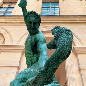 <span class=keywords><strong>Escultura</strong></span> mítica de bronce <span class=keywords><strong>griega</strong></span> de estilo antiguo personalizada para decoración de exteriores de Hércules matando a la serpiente - Product Image 2