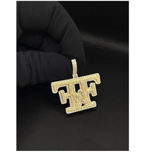 Colgante de circón de lujo al por mayor con piedras cultivadas en laboratorio de alta calidad, chapado en rodio, estilo Hip Hop para hombres y mujeres - Product Image 1