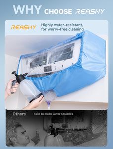 Bolsa de Limpieza Impermeable para <span class=keywords><strong>Aire</strong></span> <span class=keywords><strong>Acondicionado</strong></span>, <span class=keywords><strong>Limpiador</strong></span> de Unidades Divididas con Cubierta de Limpieza de PVC y Placa de Soporte - Product Image 4