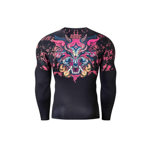 Manufacturer OEM Rash Guard Men Sublimation Printed Spandex Bjj Rash Guard MMA <b>Rashguard</b> Compression Shirts - Product Image 2