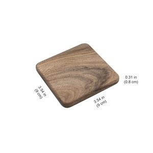 Sous-verre carré en bois de luxe fait main pour cérémonie du thé, écologique, en bois naturel, épaisseur 4 mm, MN Exports, diamètre 350 mm - Product Image 3