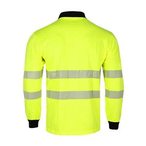 Hi Vis Reflective Safety Ignífugo Polo Manga larga Resistente al fuego FR Trabajo Camisetas ignífugas - Product Image 5