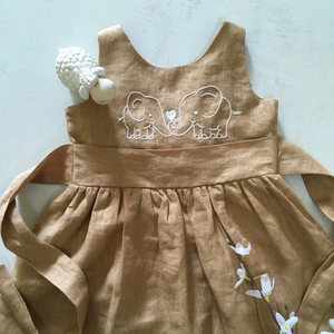 Handmade Embroidered Soft Linen Dress for <b>Baby</b> Girls Casual Style for Toddler's <b>First</b> Birthday OEM Made in Vietnam - Product Image 2