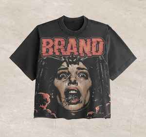 Diseño personalizado e impresión de logotipos gráfico simple plan de alta calidad 100% algodón peso pesado gráfico de gran tamaño camiseta unisex - Product Image 5