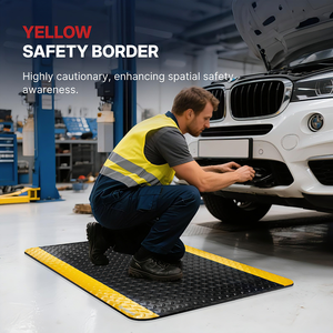 Alfombrilla Antifatiga Industrial Amarilla de Seguridad, Poliuretano Grueso de 20 mm, Duradera para Talleres, Estaciones de Trabajo, Bancos de Laboratorio - Product Image 3