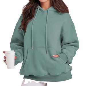 2026 meilleure qualité femmes mode sweat à capuche 100% coton tricoté tissu manches longues et col à capuche coupe ample pour l'hiver - Product Image 6