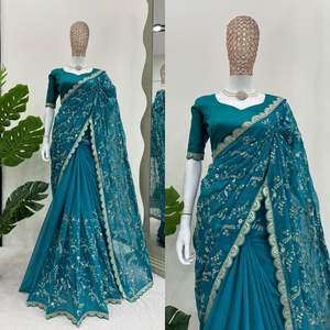 Amplíe su alcance en el mercado con nuestros saris Premium elaborados con Heavy Tibby Silk saree y Mono Bangalore Silk. - Product Image 3