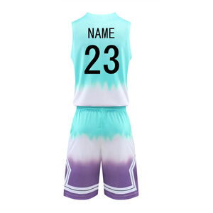 Maillot de basket-ball sans manches respirant et à séchage rapide pour hommes avec shorts Ensemble d'uniformes d'équipe de basket-ball pour hommes - Product Image 3