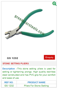 Stone Setting Pliers Stainless Steel Jewelry Making Tool Prong Tightening Gem Setting Hand Tools | Item No GS-1232 - Product Image 2