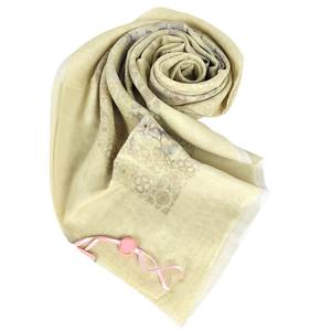 Serie Nara, bufanda Hijab de algodón, diseño de impresión Digital de manga corta para mujeres musulmanas, ropa Formal informal amarilla, tamaño transpirable - Product Image 6