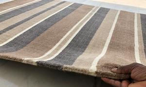 Alfombra Moderna y Elegante de Lana Tejida a Rayas, Antideslizante, Hecha a Mano en India, Directo de Fábrica para Uso Doméstico - Product Image 3