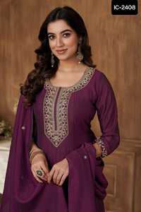 New <b>Women</b> Wear Designer Casual Wear and Festival Wear Anarkali Gowns Style <b>Kurtis</b> with Pent and Dupatta Set with Lowest Price - Product Image 5