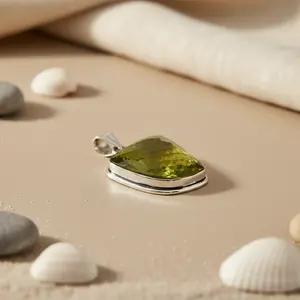 925 Silver <b>Citrine</b> <b>Pendant</b> for Women Elegant Gemstone Jewelry with Crystal Charms - Product Image 3