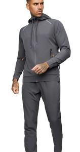 Ensemble de survêtement décontracté pour homme en coton et polyester avec fermeture éclair, polaire, personnalisable, séchage rapide, avec logo personnalisé, pour l'automne - Product Image 4