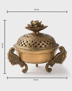 Quemador de incienso de latón de súper calidad, diseño fabuloso, color dorado metálico, quemador de incienso decorativo para festivales y eventos. - Product Image 3