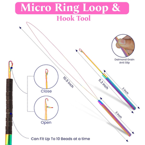 Kit d'outils professionnels d'extension de cheveux et de perles retirer l'ensemble de pinces pour perles I-Link Micro anneau boucle aiguille tirant crochet - Product Image 3