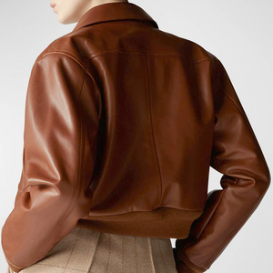 Venta al por mayor de chaqueta de piel de oveja de cuero de las mujeres de lona transpirable de punto de talla grande prendas de vestir exteriores única para uso al aire libre para la venta - Product Image 4