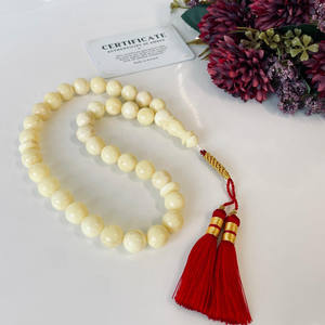 ลูกประคำทำจากอำพันบอลติกธรรมชาติสีขาว ลูกประคำสำหรับสวดมนต์อิสลาม - Product Image 6