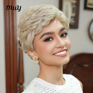 วิกผมสังเคราะห์สีบลอนด์ทรงพิกซี่ Audrey-DWY แบบถอดได้ พร้อมโครงสร้างโมโนโปร่งใสด้านหน้า - Product Image 3