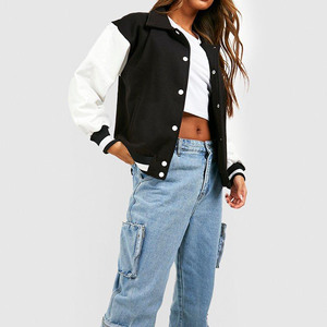 Customized Wool Body Leather Sleeves Varsity Jackets Baseball Letterman Varsity Jackets Best for Indoor and Outdoor <b>Stand</b> Women - Product Image 2
