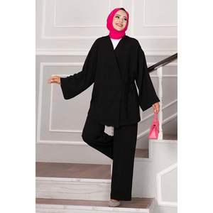 Aerobin Hijab lacé sur le côté 2 pièces noir - Product Image 2