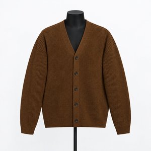 Suéter Cárdigan de Punto para Hombre, Cuello en V, Botones al Frente, Manga Larga, Estilo Casual, Tejido de Punto Acanalado, Fabricante Mayorista - Product Image 1